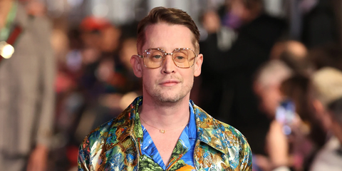 Macaulay Culkin was seen modeling gold Gucci GG0788S 001 sunglasses at the Gucci Love Parade Show