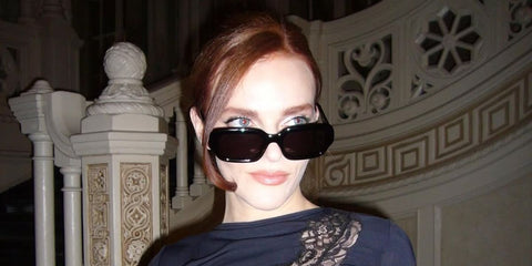 Actress Madeline Brewer was seen wearing black Loewe Slim LW40158I 01A sunglasses in a feature on Interview Magazine, April 2025. Shop online now on Pretavoir