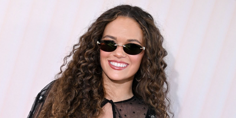 Madison Pettis was seen wearing Tiffany & Co TF3104D 6216/S4 sunglasses at the Revolve Festival 2026 during Coachella weekend.