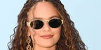 Actress Madison Pettis was seen wearing gold Versace 2264 1002/87 oval sunglasses at the Revolve Festival 2024. Shop online now on Pretavoir