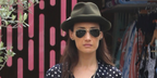 Maggie Q was seen wearing gold Ray-Ban Aviator 3025 L0205 Gold/G15 Green sunglasses during her "Allegiant" shooting break