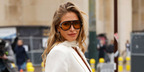 Slovenian fashion influencer Maja Malnar was seen wearing black Bottega Veneta BV1274S 002 aviator sunglasses with yellow lenses at the Elie Saab Haute Couture Spring/Summer 2026 fashion show during Paris Couture Week.