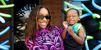 Malika Haqq was seen wearing black Prada PR 14YS 1AB5S0 rectangular sunglasses in her Instagram post