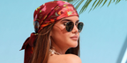 American country singer Maren Morris was seen wearing Ray-Ban Round Metal RB 3447 9196/48 Polarised sunglasses at the YouTube + Coachella 2025. Shop online now on Pretavoir