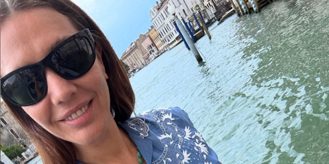 Designer and socialite Margherita Missoni was seen wearing black Ray-Ban Mega Balorama RB 2289 901/31 sunglasses in her Instagram post, July 2025. Shop online now on Pretavoir