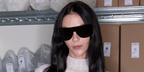 Italian model Mariacarla Boscono wore black Gucci GG2276S 001 shield sunglasses at the Gucci Spring/Summer 2027 show during Milan Fashion Week.