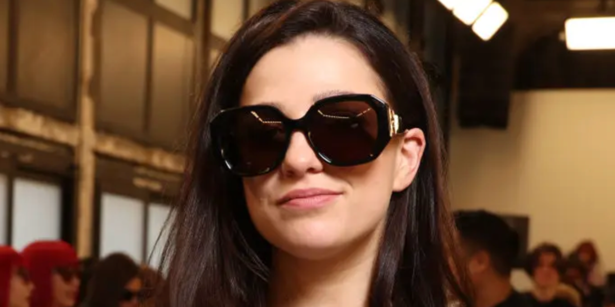 Marisa Abela was seen wearing black Chloe CH0236S 001 sunglasses to attend the brand's Fall/Winter 2024 fashion show during Paris Fashion Week