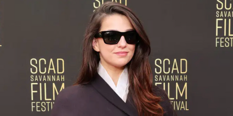 Marisa Abela was seen wearing Ray-Ban Carlos RB 0947S 901/31 rectangular sunglasses to the 2024 SCAD Savannah Film Festival