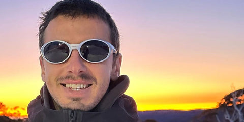 Canadian snowboarder Mark McMorris was seen wearing white Oakley Eye Jacket Redux OO9438 05 Prizm Polarised sunglasses in his Instagram post, September 2023.