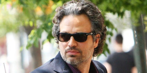 Mark Ruffalo is seen wearing Ray-Ban New Wayfarer 2132 622 on the set of 2013 movie "Begin Again"