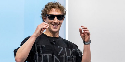Mark Zuckerberg was seen wearing Ray-Ban Meta Skyler RW4010 601/9A Polarised Smart Glasses during the Meta Connect event in California, September 2024