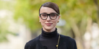 Mary Lesst was seen wearing black Burberry BE2387 3001 square optical glasses to attend the Zimmermann Spring/Summer 2025 fashion show during Paris Fashion Week