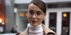 Mary Leest was seen wearing gold Versace 1287 1002 aviator optical glasses to attend the Monse Fall/Winter 2025 fashion show during New York Fashion Week