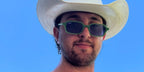 DJ and producer Max Styler was seen wearing green Ray-Ban Zuri RB 4455 6810/80 sunglasses with blue lenses in his Instagram post, June 2025.