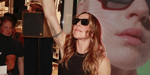 Mel C was seen wearing black Burberry Cooper BE4348 3001/87 square sunglasses while performing at Sunglasses Hut Covent Garden's event