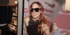 Mel C was seen wearing blue tortoiseshell Versace 4464 5458/87 sunglasses while performing at Sunglasses Hut Covent Garden's event