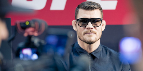 Former boxer and mixed martial artist Michael Bisping was seen wearing black Ray-Ban 4147 601/32 Boyfriend sunglasses with grey shaded lenses