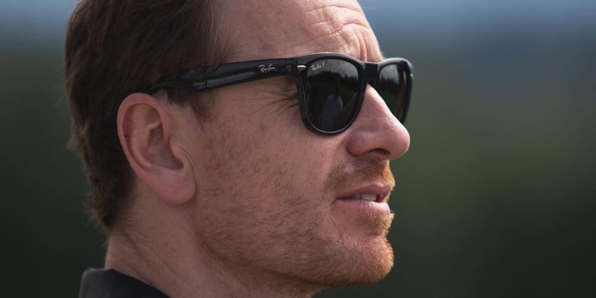 Michael Fassbender was seen wearing black Ray-Ban Folding Wayfarer 4105 601/58 Polarised sunglasses at the Spezi & Cars event