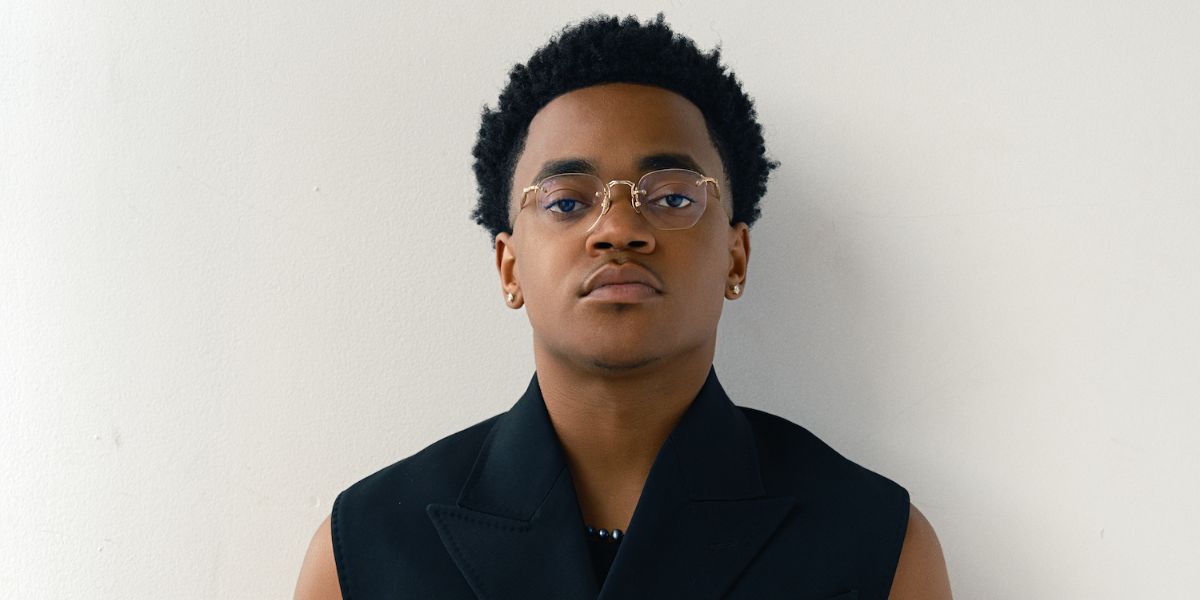 Michael Rainey Jr. was seen wearing brushed gold Matsuda M3104-A BG rimless optical glasses in an editorial page of Pause Magazine, June 2024