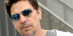 Actor Michael Trucco was seen wearing silver Ray-Ban Aviator 3025 003/3F sunglasses with blue gradient lenses at the SAG-AFTRA and WGA Strike, September 2023.