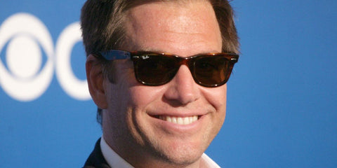 Actor Michael Weatherly was seen wearing tortoiseshell Ray-Ban Wayfarer 2140 954 sunglasses with brown lenses