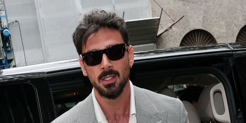 Michele Morrone was seen wearing black Dolce&Gabbana DG4451 3403/87 sunglasses at the Dolce & Gabbana Spring/Summer 2026 fashion show during Milan Fashion Week. Shop online now on Pretavoir