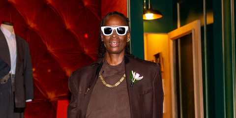 Contemporary artist Mickalene Thomas was seen wearing white Ray-Ban Wayfarer Puffer RB 4940 671/87 sunglasses at the ASAP Rocky Met Gala 2025 after party. Shop online now on Pretavoir
