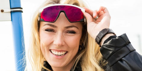 Alpine ski racer Mikaela Shiffrin was seen wearing Oakley BXTR OO9280 04 Prizm sunglasses in her Instagram post