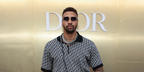 Fending champion and best friend of Lewis Hamilton, Miles Chamley-Watson was seen wearing white gold Dita Meta Evo One DTS 147 02 square sunglasses with blue gradient lenses to attend the Dior event, J'adore As Seen By Jean-Michel Othoniel, in New York City
