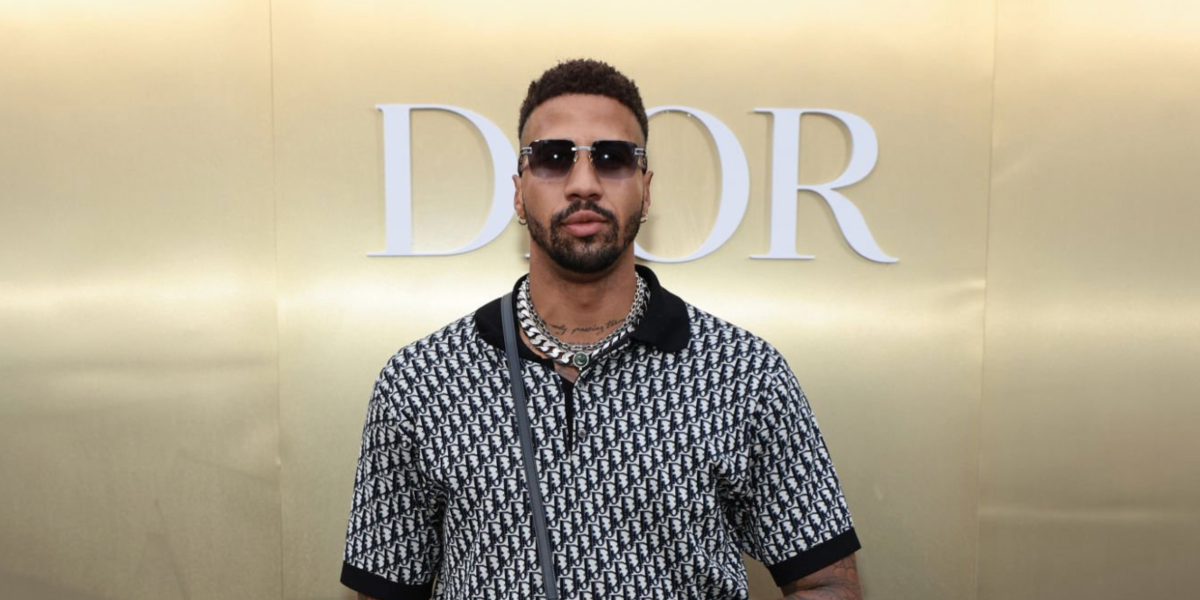 Fending champion and best friend of Lewis Hamilton, Miles Chamley-Watson was seen wearing white gold Dita Meta Evo One DTS 147 02 square sunglasses with blue gradient lenses to attend the Dior event, J'adore As Seen By Jean-Michel Othoniel, in New York City