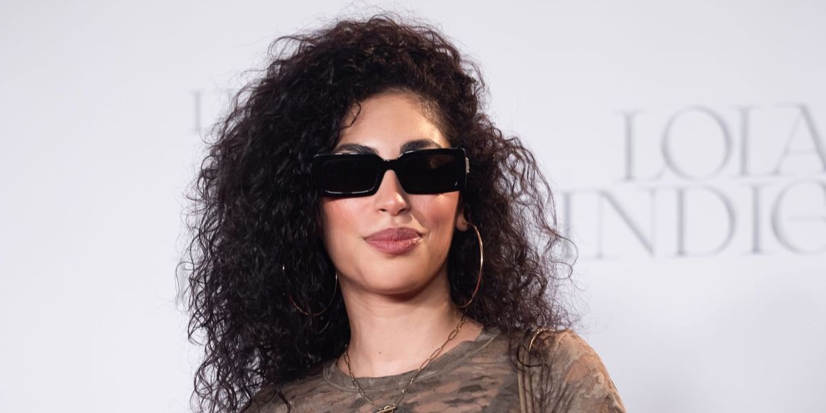 Spanish actress Mina El Hammani was seen wearing black Dolce&Gabbana DG4416 501/87 sunglasses at Lola Indigo's concert photocall in Madrid, June 2025.