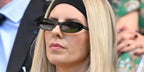 British singer and presenter Mollie King was seen wearing black Saint Laurent Sun SL 557 Shade 001 sunglasses at the Wimbledon Tennis Championships 2025. Shop online now on Pretavoir