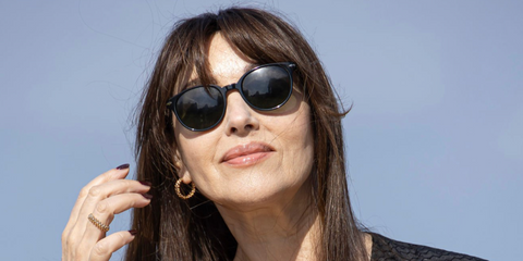 Monica Bellucci was seen wearing black Persol 3350S 95/58 Polarised round sunglasses at the Nouvelles Vagues Biarritz Film Festival 2026.