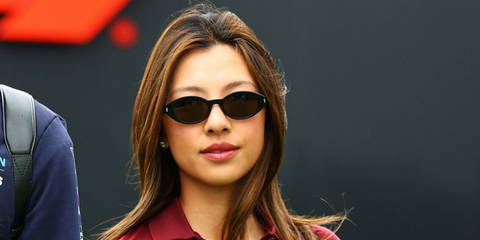 Professional golfer Muni He was seen wearing black Saint Laurent Sun SL 567 001 sunglasses at the F1 Canadian Grand Prix 2026.