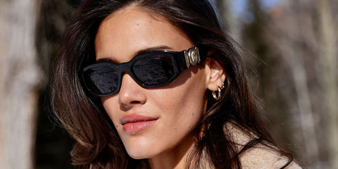 German-Brazilian model Natalie Kuckenburg was seen wearing black Versace 4361 GB1/87 Medusa Biggie Sunglasses at the St. Regis World Snow Polo Championships in Aspen, Colorado, December 2024.