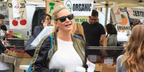 Actress Natasha Henstridge was seen wearing the iconic Ray-Ban Wayfarer 2140 901 Black sunglasses in Los Angeles