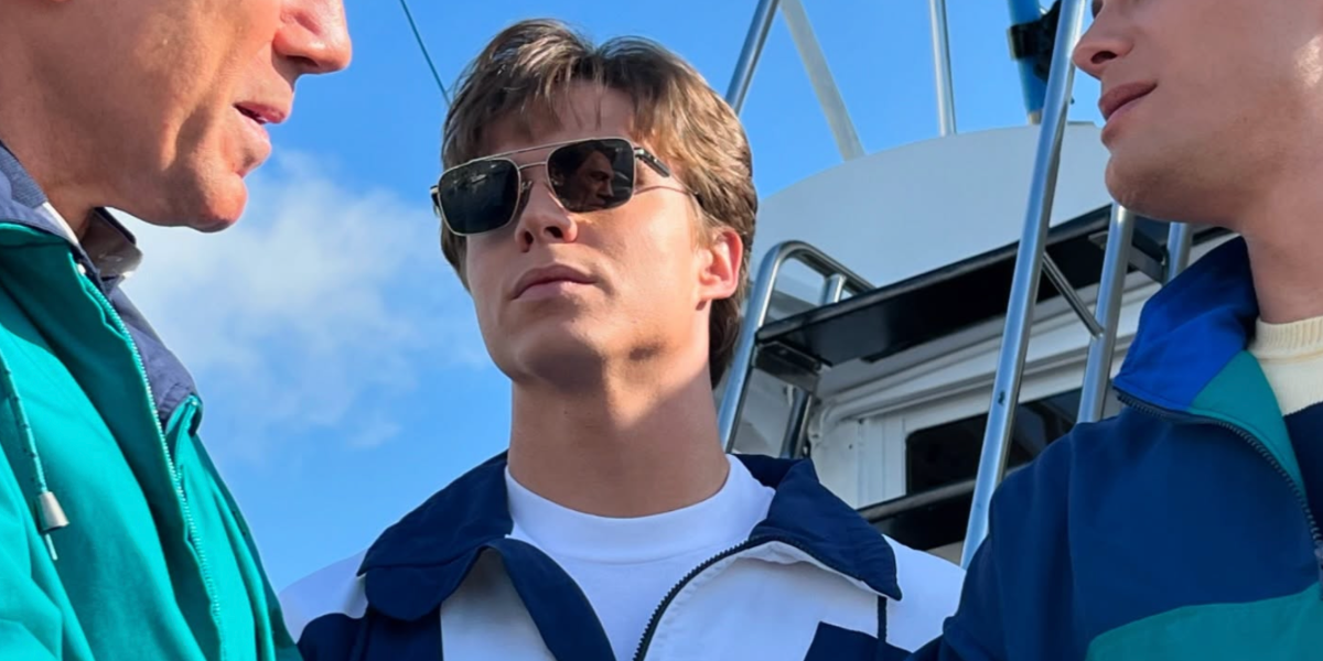 Nicholas Alexander Chavez is seen wearing Prada PR 67ZS ZVN09T sunglasses on the set of MONSTERS: The Lyle and Erik Menendez Story