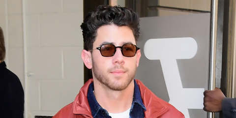 Nick Jonas was seen wearing tortoiseshell Giorgio Armani AR8227T 6207/73 sunglasses in New York City, June 2026.