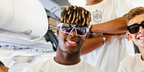 Spanish football athlete Nico Williams was seen wearing shiny white and matte black Nike Show X Rush E DZ7369 100 sunglasses