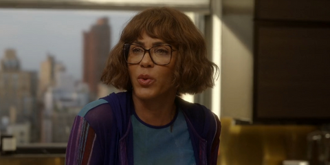 Actress Nicole Ari Parker was seen wearing tortoiseshell Tom Ford TF5953-B 053 Blue Control butterfly optical glasses in HBO Max series And Just Like That, season 3 episode 4, as Lisa Todd Wexley