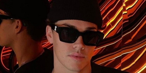 Noah Beck wearing Off-White Virgil sunglasses