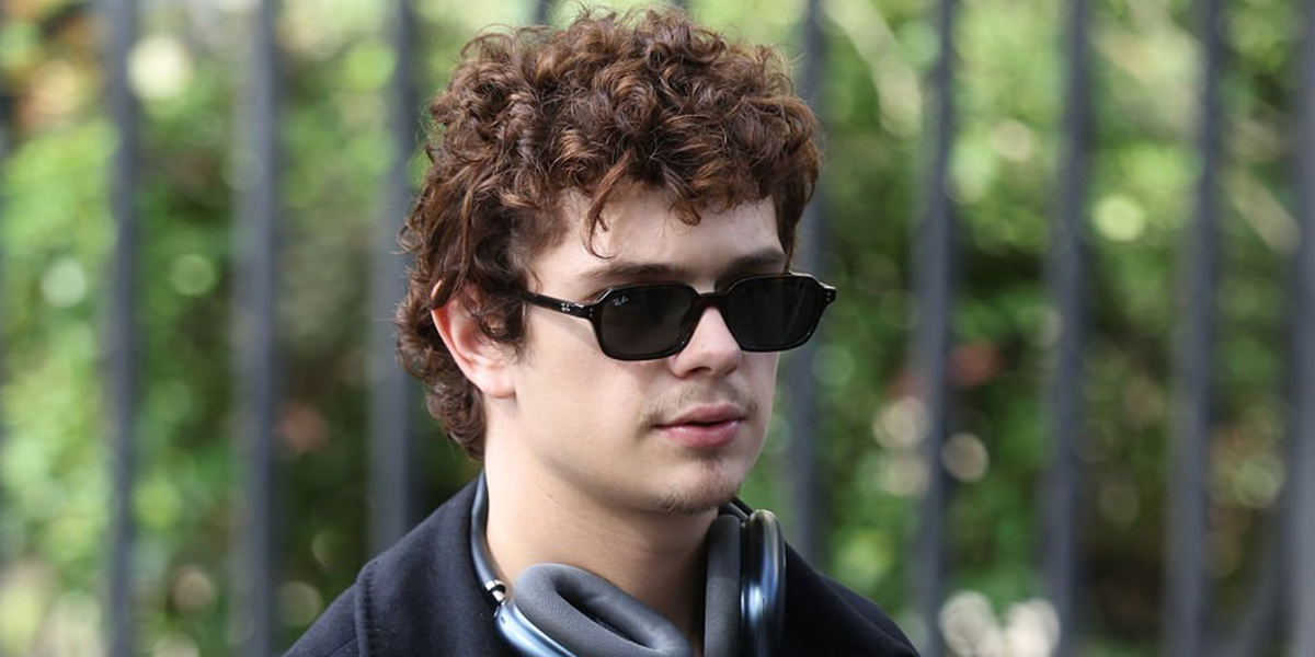 Noah Jupe wore black Ray-Ban Zuri RB 4455 6677/71 sunglasses as he left Miu Miu Spring Summer 2027 show backstage during Paris Fashion Week.