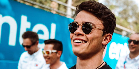 Dutch professional racing driver Nyck de Vries was seen wearing gold Ray-Ban Round Metal 3447 001 sunglasses at the Santiago E-Prix
