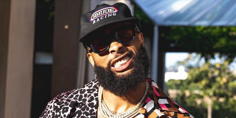 Odell Beckham Jr. was seen wearing black Rhude x Thierry Lasry Rhodeo 101 sunglasses with Pink lenses
