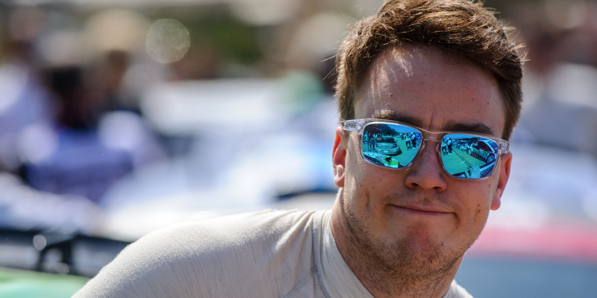 Rally driver Ole Christian Veiby was seen wearing transparent Oakley Sylas OO9448 04 sunglasses with Prizm sapphire lenses at the 2017 Tour De Corse