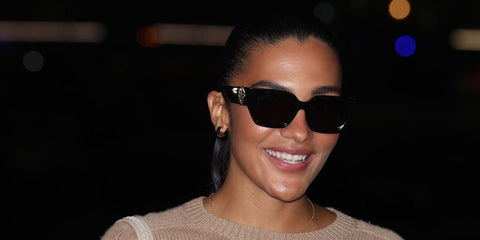 Olivia Dean was seen wearing black Burberry BE4472U 3001/87 sunglasses at the Burberry Fall/Winter 2026 fashion show during London Fashion Week.