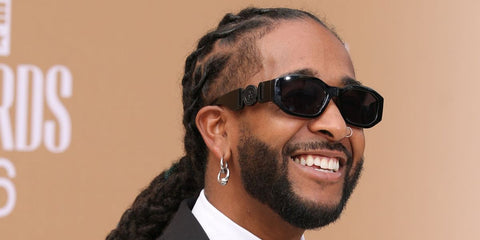 Omarion was seen wearing al-black Versace 4361 5360/87 Medusa Biggie sunglasses at BET Awards 2026.