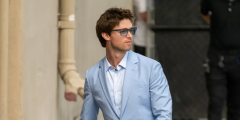 Patrick Schwarzenegger is seen wearing Paul Smith Fenton PSSN072LE 002 sunglasses to 'Jimmy Kimmel Live'