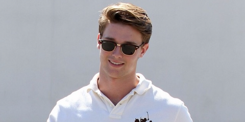 Patrick Schwarzenegger is seen wearing Ray-Ban Clubmaster RB 3016 990/9J sunglasses