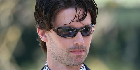 Patrick Schwarzenegger was seen wearing tortoise Tom Ford Addison-02 TF1400 56A sunglasses with grey lenses at the 83rd Venice Film Festival, September 2026.